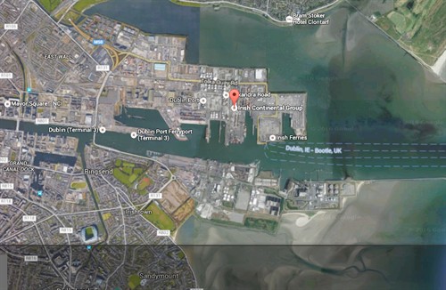 Dublin port aerial view